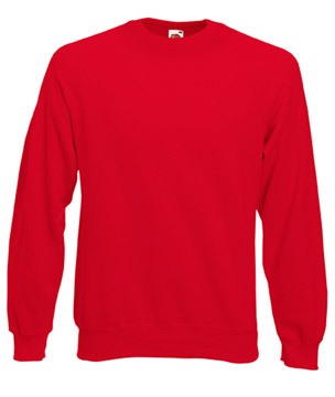 FELPA RAGLAN CLASSIC ( FRUIT OF THE LOOM ) rosso